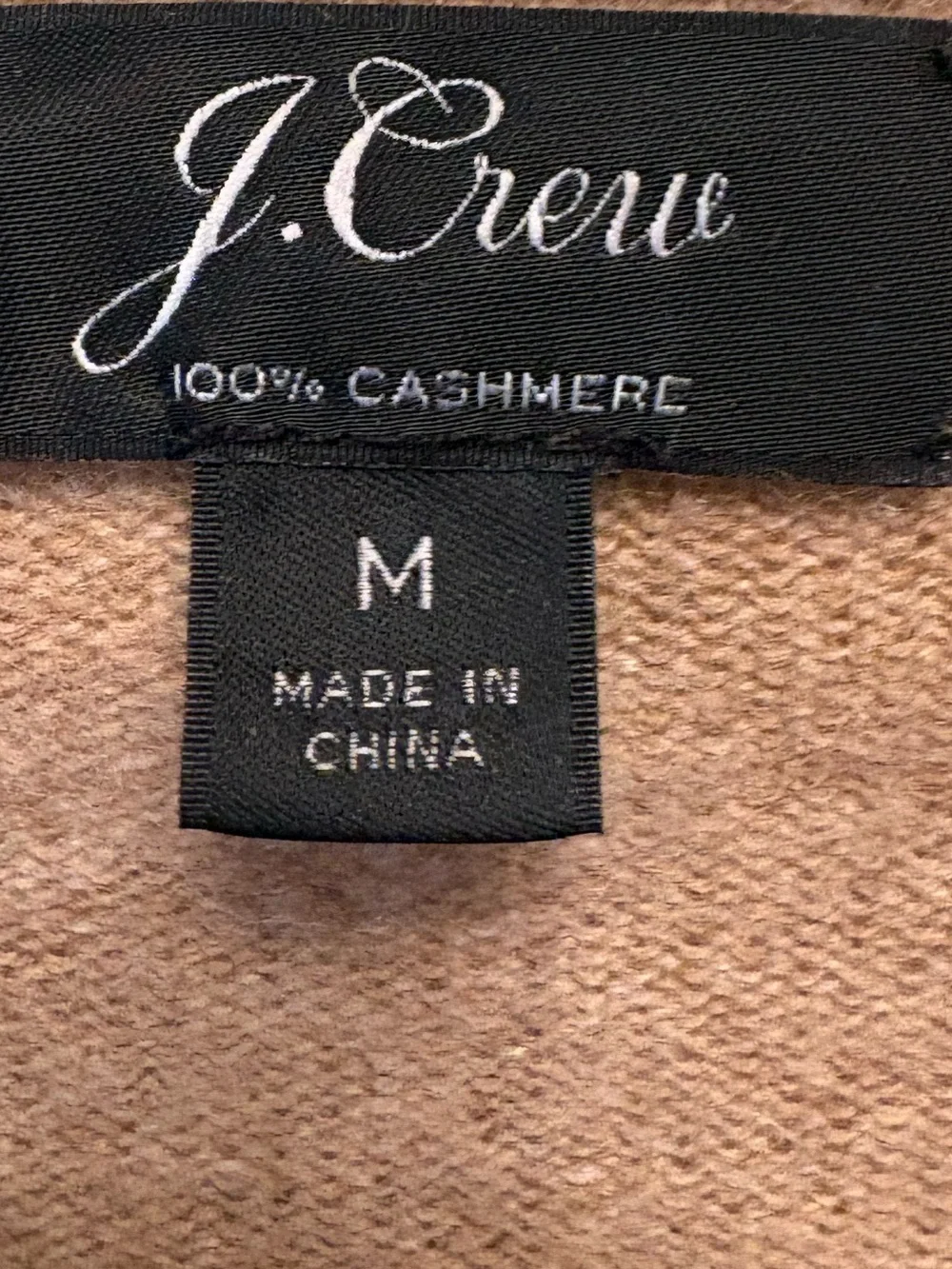 J. Crew everyday 100% cashmere crewneck sweater in heather camel- size M